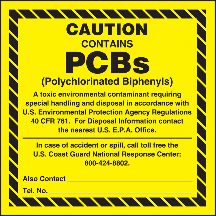 PCB Label: Caution - Contains PCBs - Safety Signs, Labels & Tags